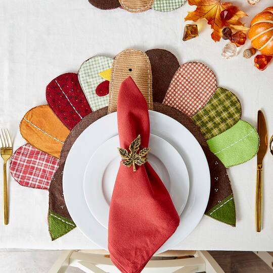 DII® Embroidered Turkey Placemat Set